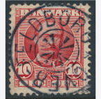 10 re rd Fr VIII med stjernestempel OVER FELDBORG 1907 Danmark